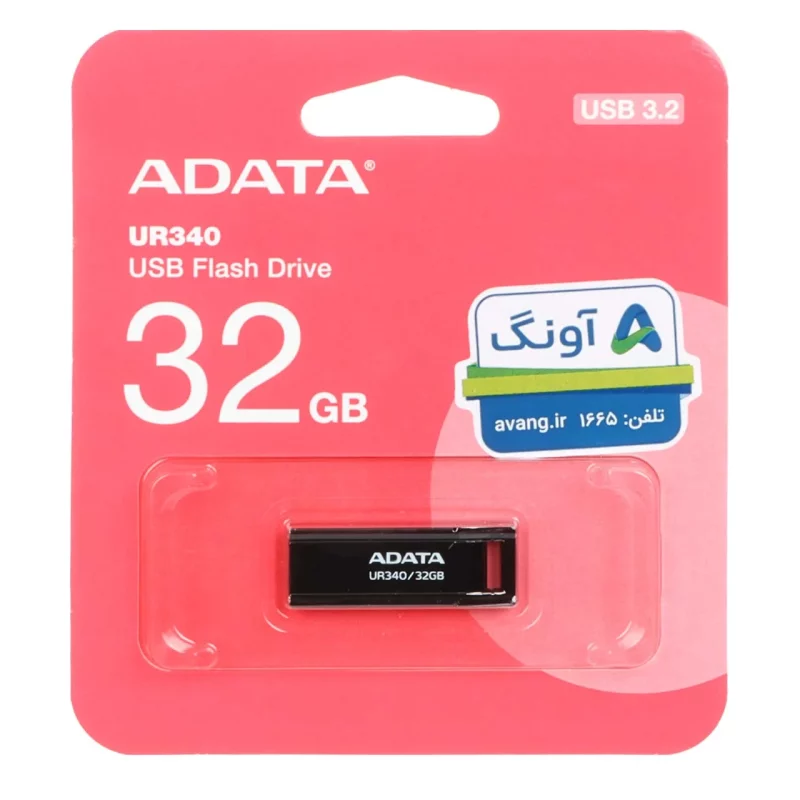 ADATA UR340 USB3.2 Flash Memory - 32GB مشکی - (گارانتی پنج ساله آونگ) - تصویر 2