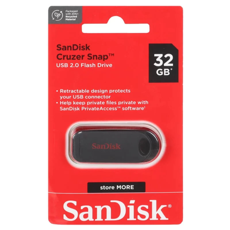SanDisk Cruzer Snap USB2.0 Flash Memory -32GB(گارانتی سورین) - تصویر 2
