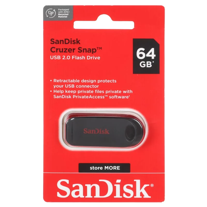 SanDisk Cruzer Snap USB2.0 Flash Memory -64GB(گارانتی سورین) - تصویر 2