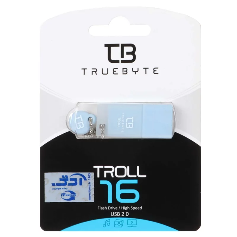 TRUEBYTE TROLL USB2.0 Flash Memory - 16GB آبی (گارانتی مادام العمر شرکت آی تین) - تصویر 2