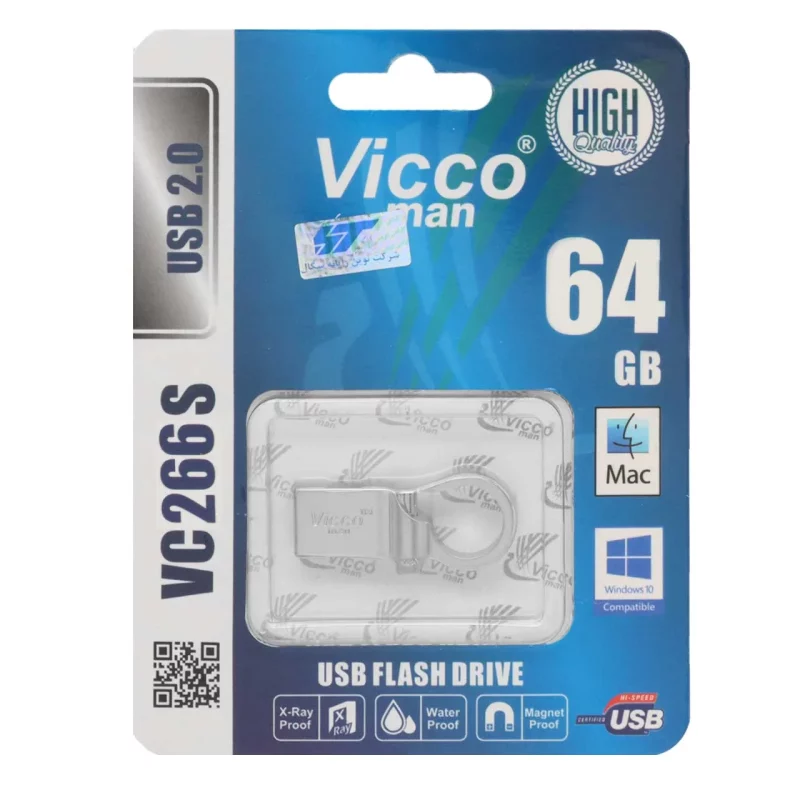 نقره ای Vicco VC266 S USB2.0 Flash Memory-64GB - تصویر 2