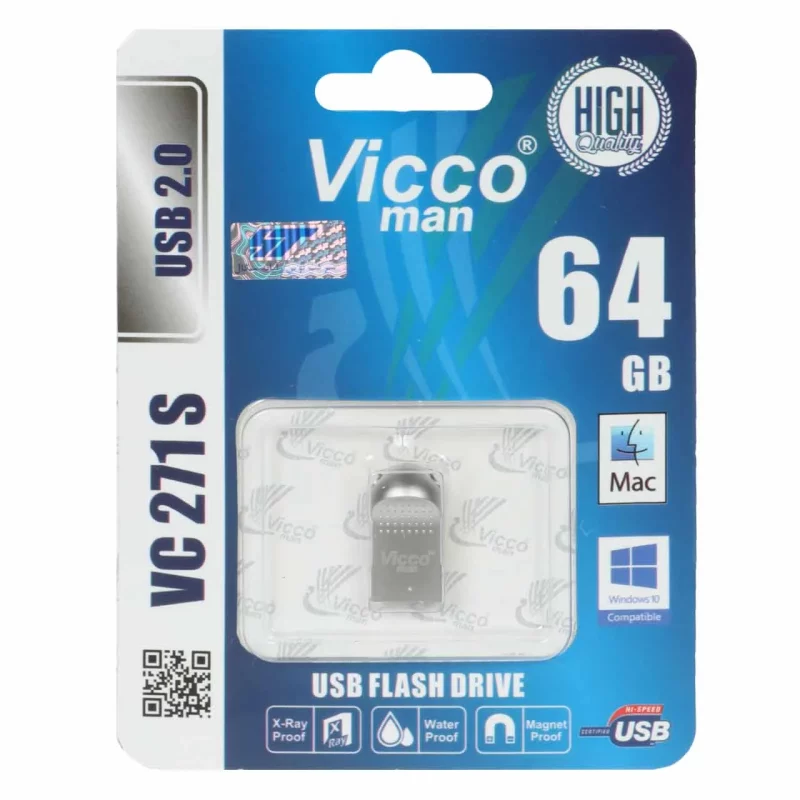 نقره ای Vicco man VC271 S USB2.0 Flash Memory-64GB - تصویر 2