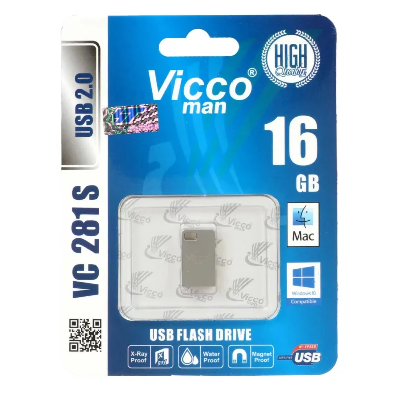 نقره ای Vicco man VC281 S USB2.0 Flash Memory-16GB - تصویر 2
