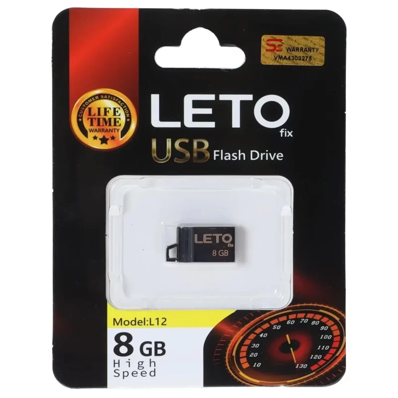 فلش مموری Leto Fix مدل L12 USB2.0 ظرفیت 8GB - مشکی - تصویر 2