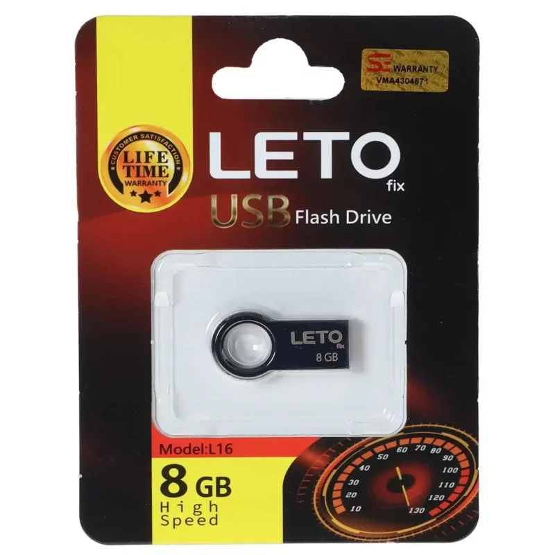 فلش مموری Leto Fix مدل L16 USB2.0 ظرفیت 8GB - مشکی - تصویر 2