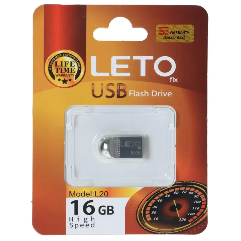 فلش مموری Leto Fix مدل L20 USB2.0 ظرفیت 16GB - نقره ای - تصویر 2