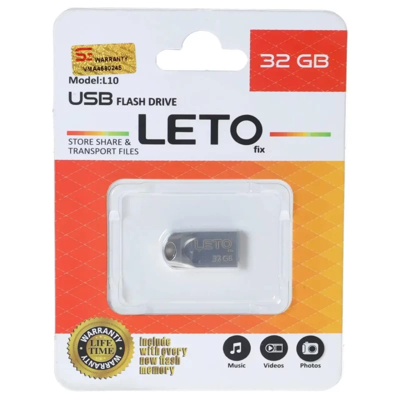 فلش مموری Leto Fix مدل L10 USB2.0 ظرفیت 32GB - نقره ای - تصویر 2