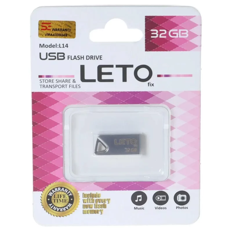 فلش مموری Leto Fix مدل L14 USB2.0 ظرفیت 32GB - نقره ای - تصویر 2