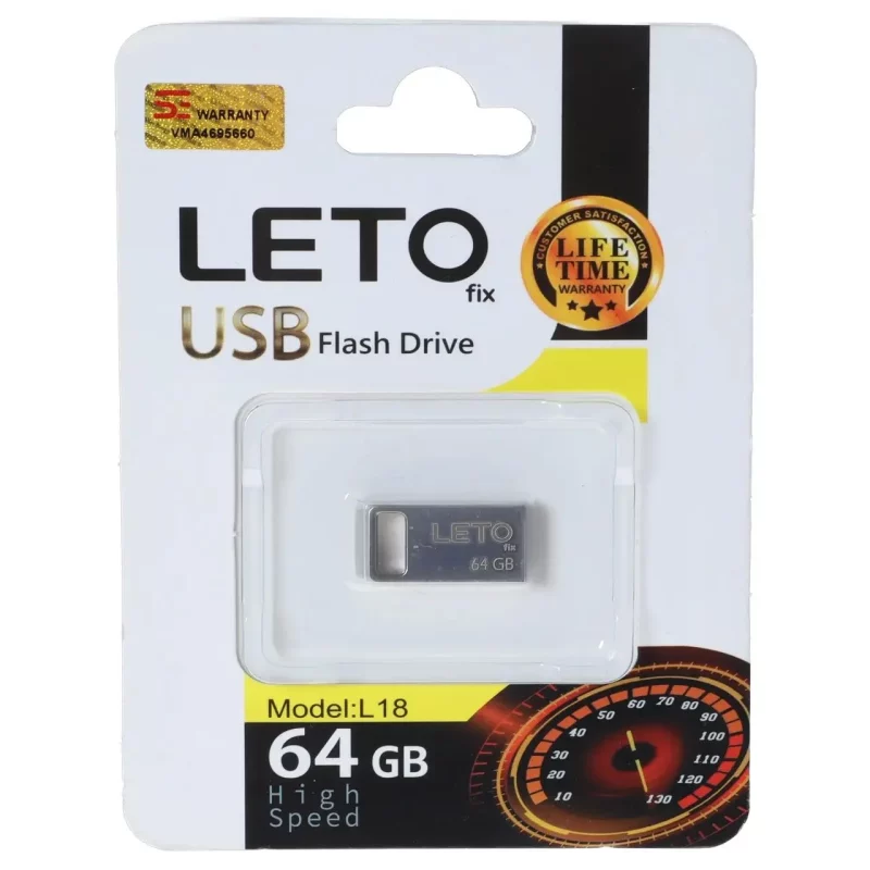 فلش مموری Leto Fix مدل L18 USB2.0 ظرفیت 64GB - نقره ای - تصویر 2