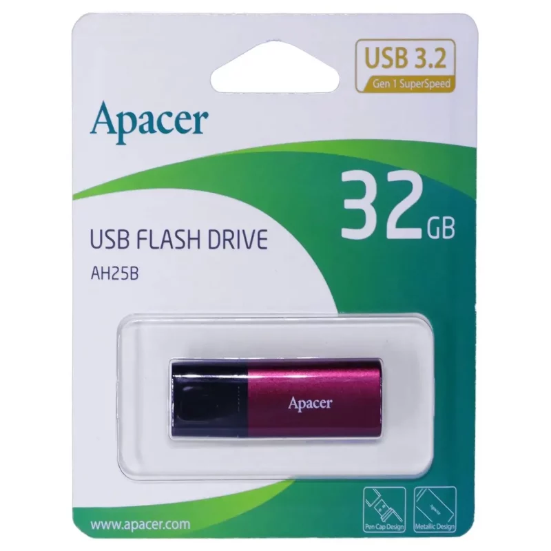 فلش مموری Apacer مدل AH25B USB3.2 ظرفیت 32GB - قرمز (گارانتی آسان سرویس) - تصویر 2