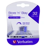 فلش مموری Verbatim مدل Store ‘n’ Stay Nano USB3.2 ظرفیت 32GB - آبی (گارانتی آسان سرویس)