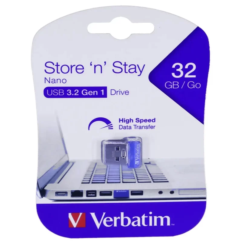 فلش مموری Verbatim مدل Store ‘n’ Stay Nano USB3.2 ظرفیت 32GB - آبی (گارانتی آسان سرویس) - تصویر 2
