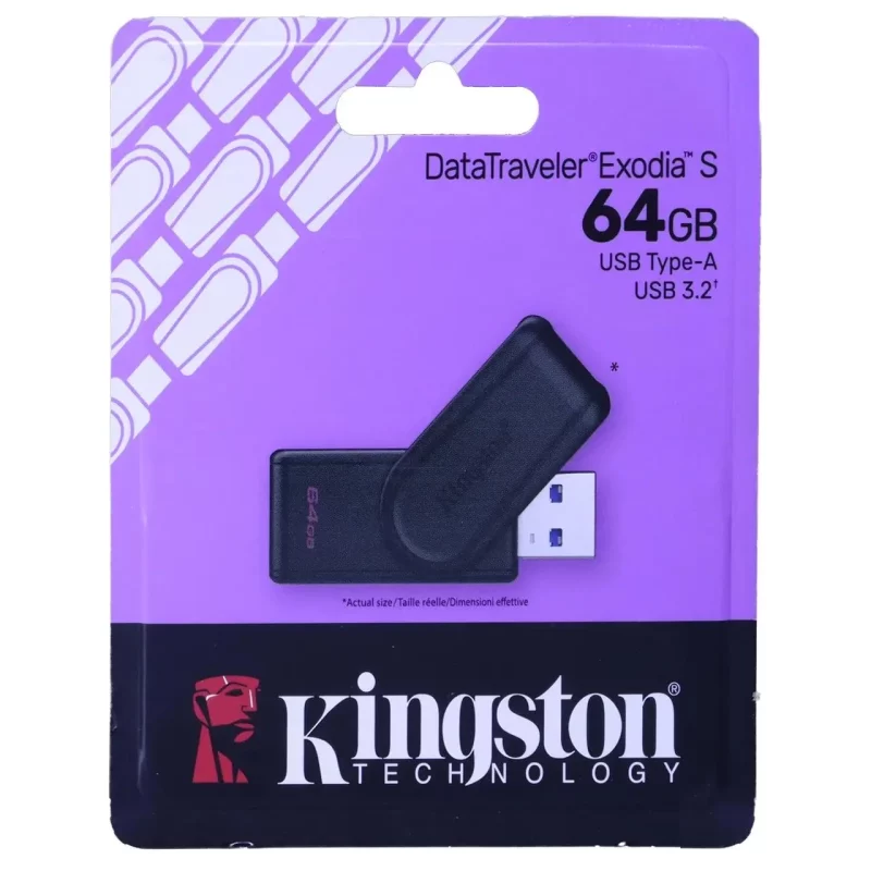 فلش مموری KingSton مدل DataTraveler Exodia S USB3.2 ظرفیت 64GB - مشکی (گارانتی آسان سرویس) - تصویر 2