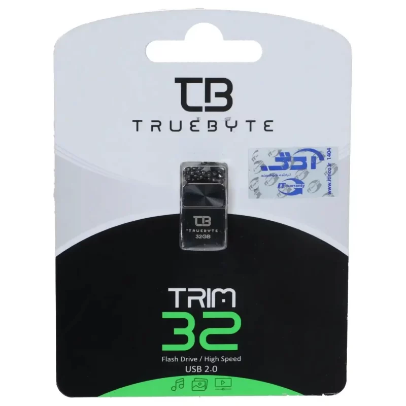 فلش مموری TRUEBYTE USB2.0 مدل TRIM ظرفیت 32GB - مشکی (گارانتی مادام العمر شرکت آی تین) - تصویر 2