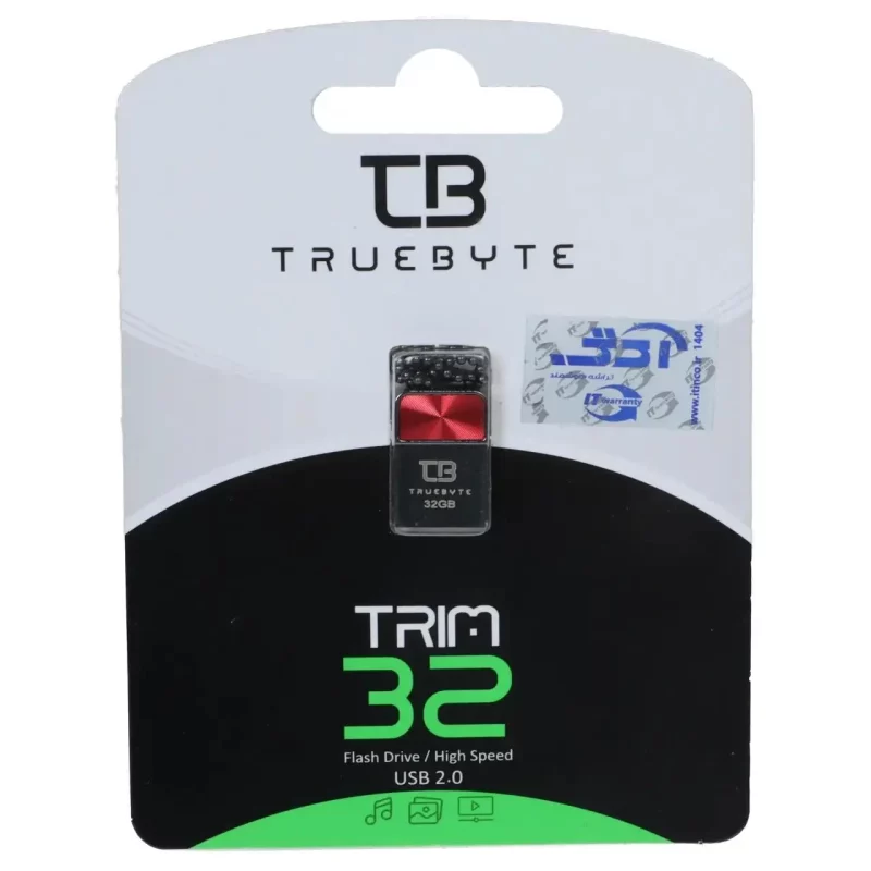 فلش مموری TRUEBYTE USB2.0 مدل TRIM ظرفیت 32GB - قرمز مشکی (گارانتی مادام العمر شرکت آی تین) - تصویر 2