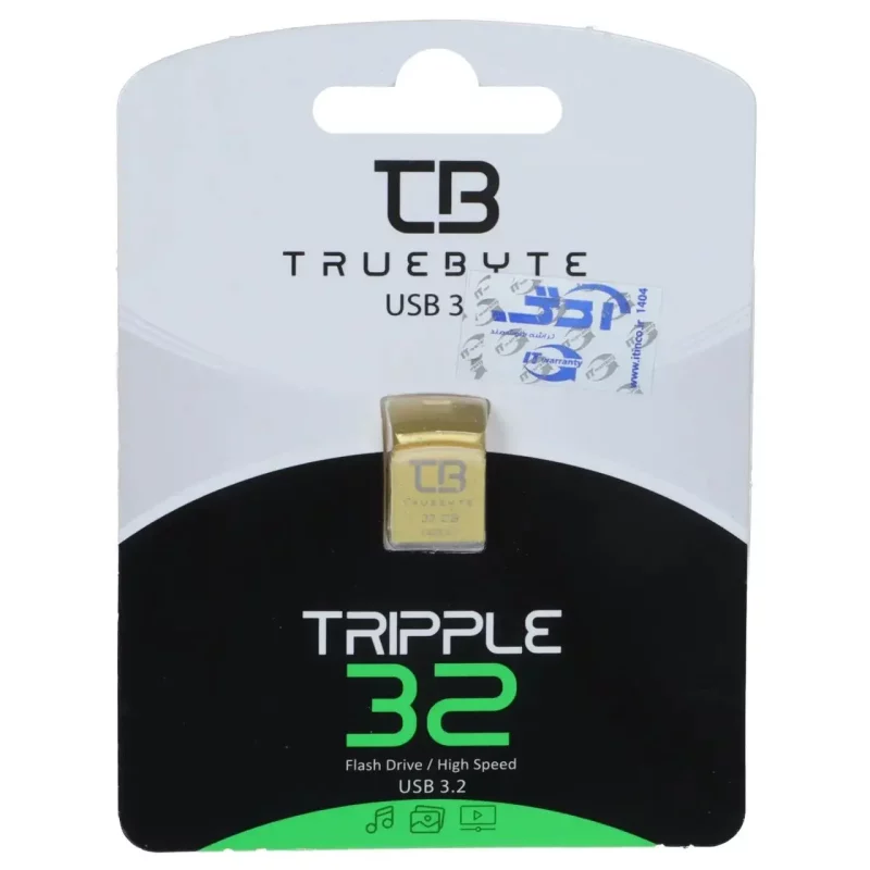 فلش مموری TRUEBYTE USB3.2 مدل TRIPPLE ظرفیت 32GB - طلایی (گارانتی مادام العمر شرکت آی تین) - تصویر 2