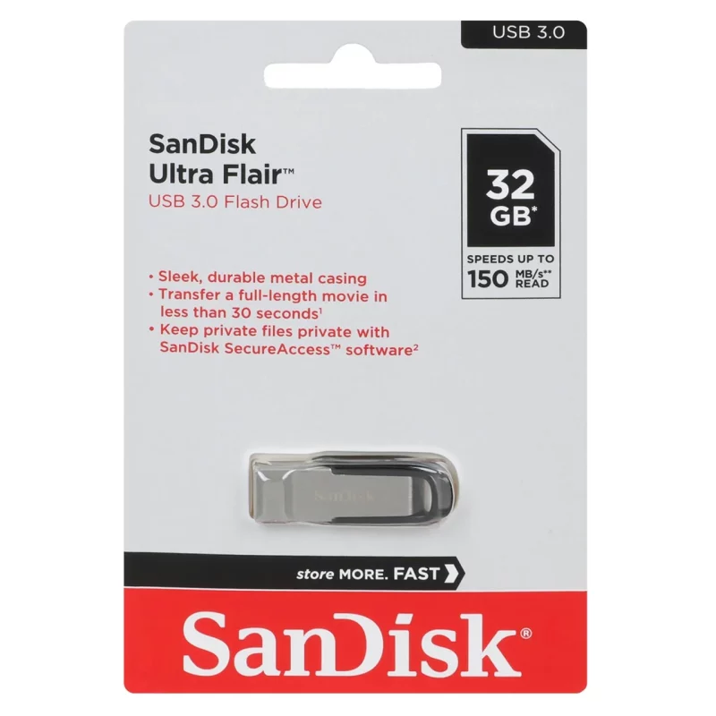SanDisk Ultra Flair USB3.0 Flash Memory - 32GB (گارانتی سورین) - تصویر 2