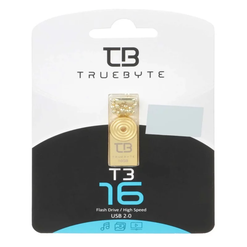 TRUEBYTE T3 USB2.0 Flash Memory-16GB طلایی (گارانتی مادام العمر شرکت آی تین) - تصویر 2