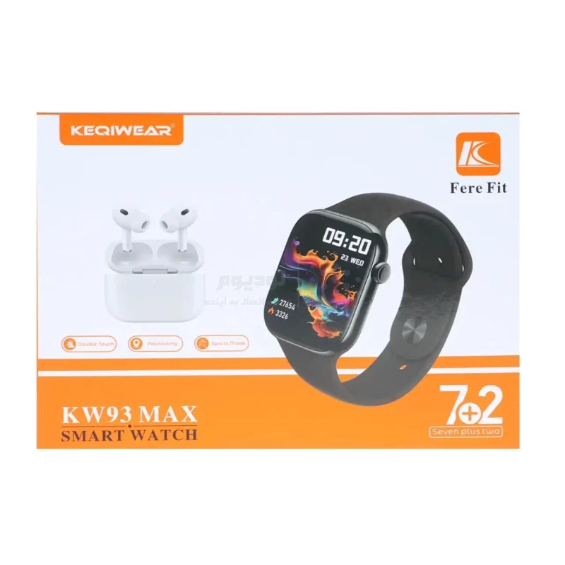 پک ساعت هوشمند و ایرفون بی سیم KEQIWEAR مدل KW93 MAX - مشکی - تصویر 5