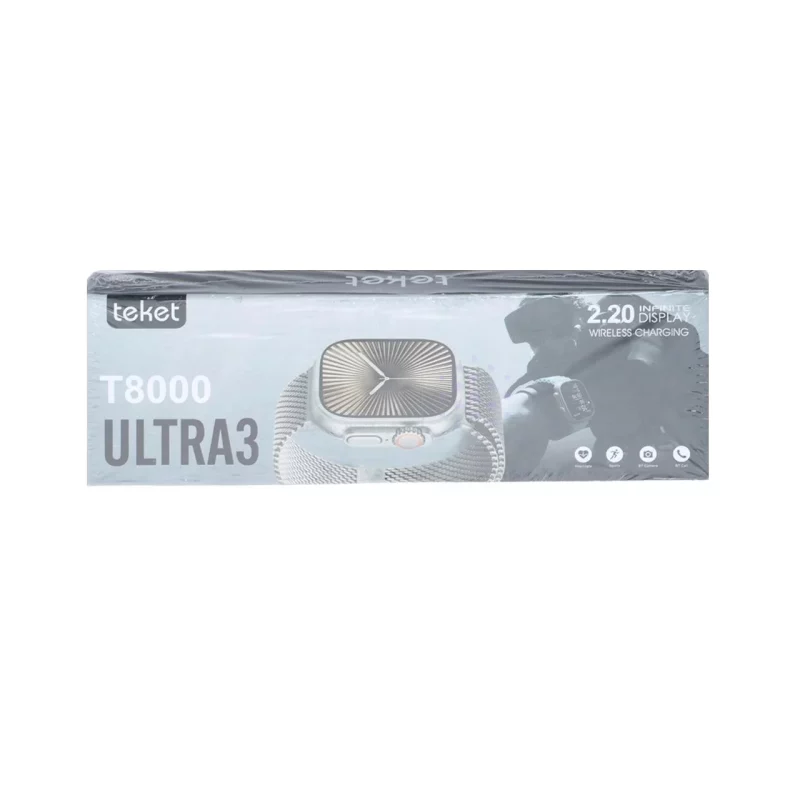 پک ساعت هوشمند teket مدل T8000 ULTRA 3 - نقره ای - تصویر 3