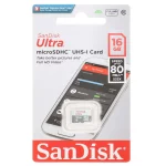 SanDisk Ultra microSDHC UHS-I (80MB/S- 533X)16GB (گارانتی سورین)