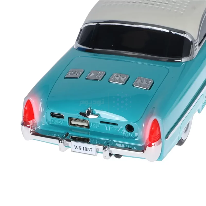 اسپیکر بی سیم طرح ماشین کلاسیک WSTER مدل WS-1957 - سبزآبی - MMX - تصویر 4