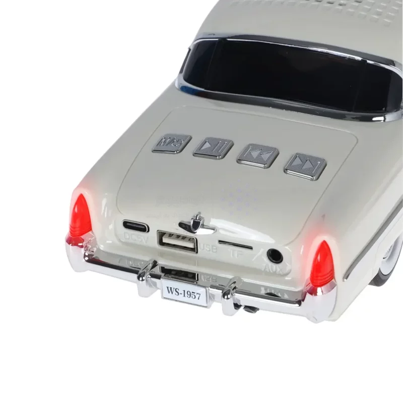 اسپیکر بی سیم طرح ماشین کلاسیک WSTER مدل WS-1957 - کرم - MMX - تصویر 5