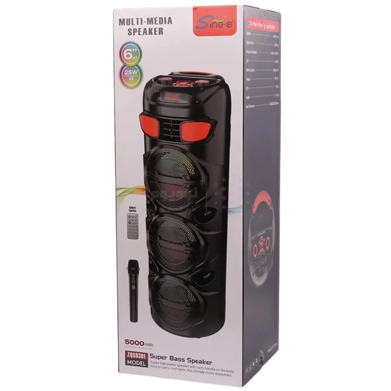 اسپیکر75W بی سیم Sing-e مدل ZQS6301 - مشکی - تصویر 12