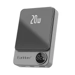 پاوربانک وایرلس PD و فست شارژ Earldom 10000mAh مدل PD24 20W - مشکی (دارای نمایشگر LED)
