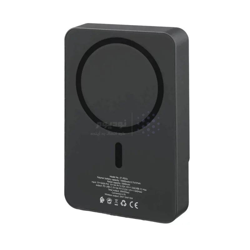 پاوربانک وایرلس PD و فست شارژ Earldom 10000mAh مدل PD24 20W - مشکی (دارای نمایشگر LED) - تصویر 8
