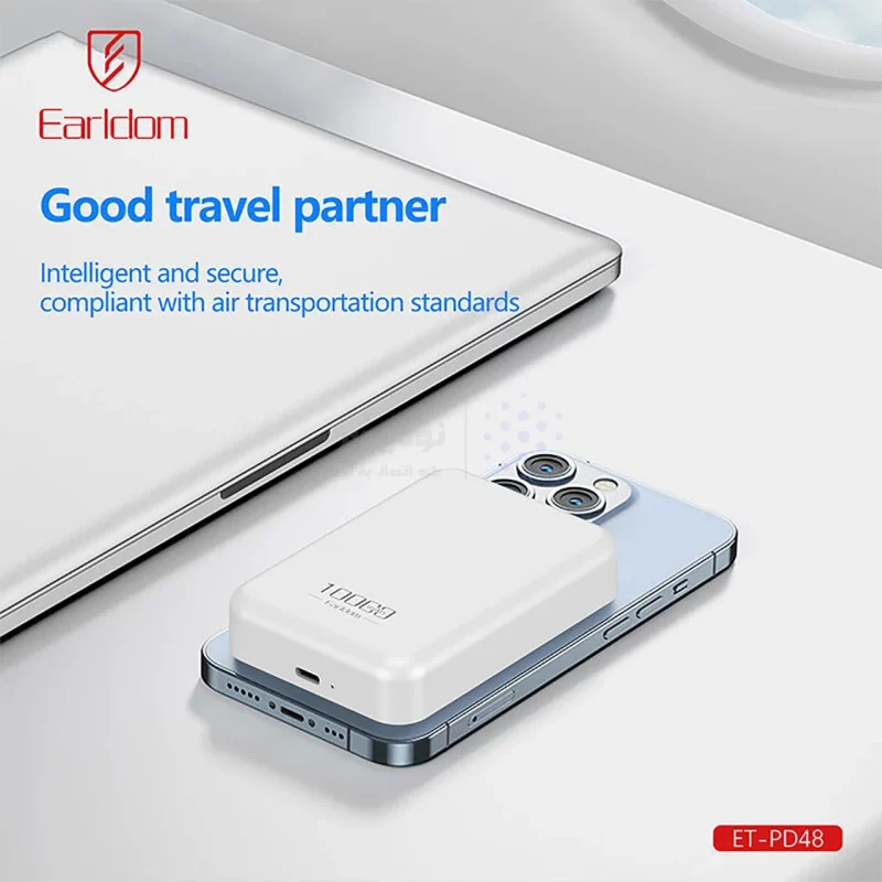 پاوربانک PD و فست شارژ Earldom 10000mAh مدل ET-PD48 20W - سفید - تصویر 3