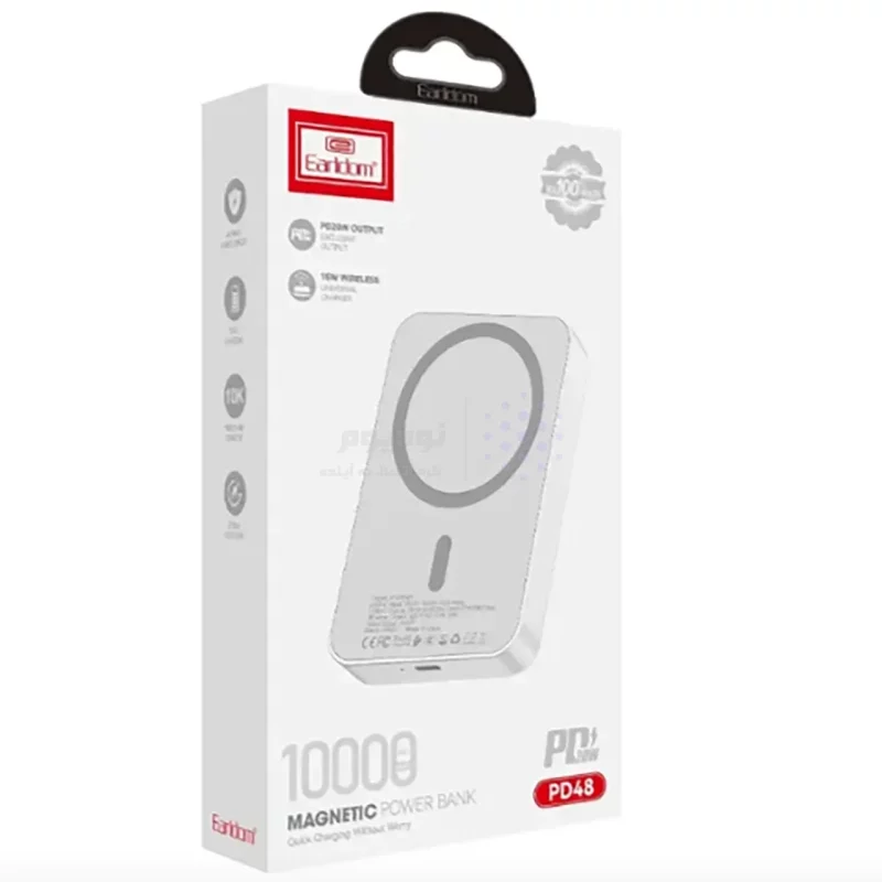 پاوربانک PD و فست شارژ Earldom 10000mAh مدل ET-PD48 20W - سفید - تصویر 6