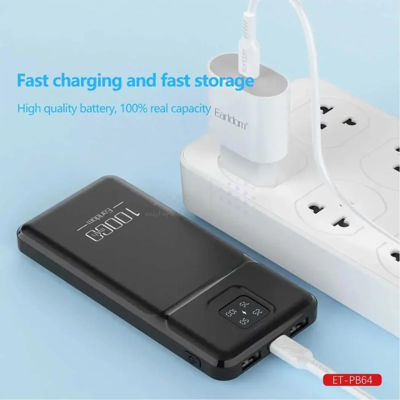 پاوربانک Earldom 10000mAh مدل PB64 10W - مشکی - تصویر 7