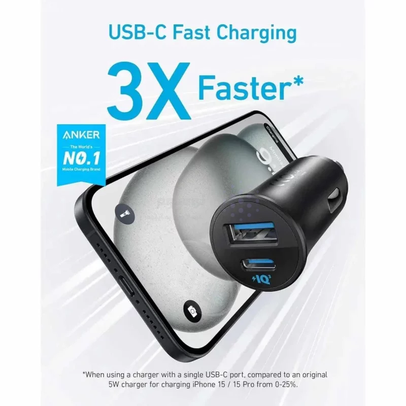 شارژر فندکی فست دو پورت ANKER مدل A2741H11 با توان 30W - مشکی (گارانتی 18ماهه حافظه طلایی ایستا) - تصویر 4