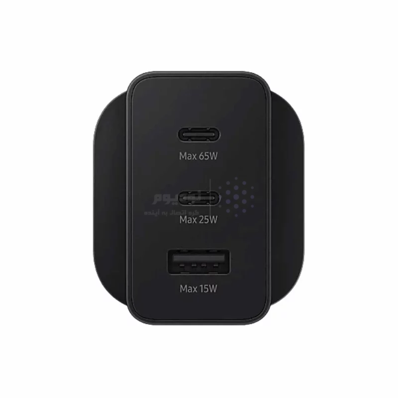 شارژر دیواری سه پین PD و فست سه پورت Samsung مدل EP-T6530 65W - مشکی - اصل چین (گارانتی 18 ماهه تعویض اچ دی سرویس ) - تصویر 5