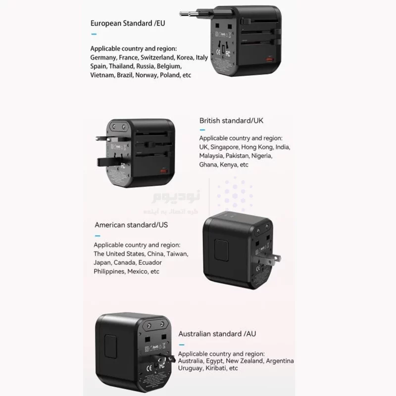 شارژر دیواری PD و فست سه پورت وتبدیل برق XO مدل XO-WL13 20W - مشکی - تصویر 4
