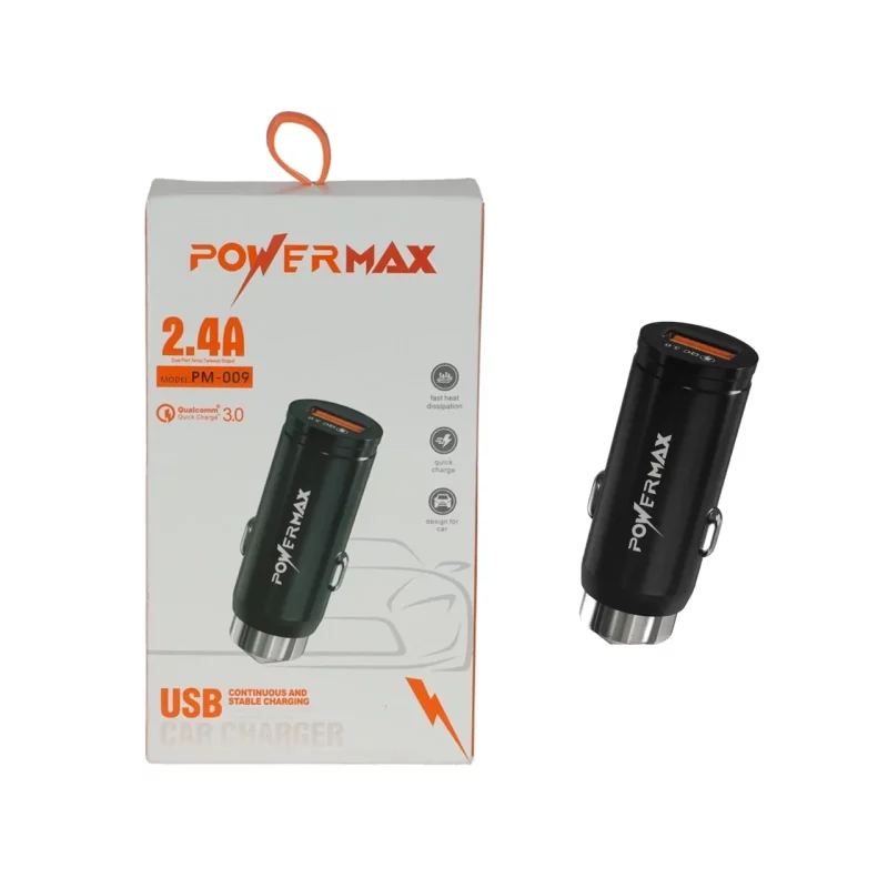 شارژر فندکی فست تک پورت Power Max مدل PM-009 12W - مشکی - تصویر 2