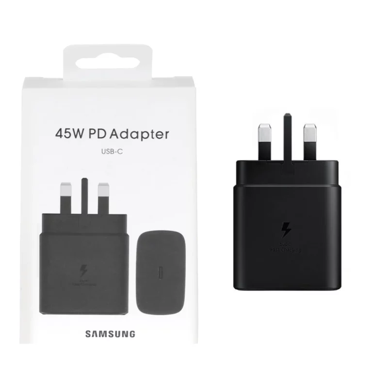 شارژر دیواری سه پین PD و فست تک پورت Samsung Type-C مدل TA845 45W - مشکی (گارانتی شش ماهه AZR) - تصویر 2