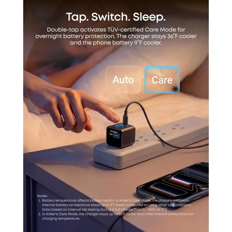شارژر دیواری فست تک پورت ANKER مدل A121DP21 Nano Charger Foldable 180° 45W - سفید (گارانتی 18 ماهه شرکتی) - تصویر 3