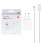 شارژر دیواری فست تک پورت Xiaomi مدل MDY-12-EA 67W به همراه کابل شارژ Type-C - سفید