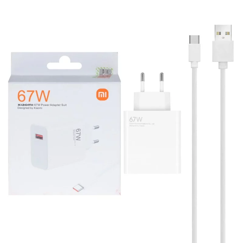 شارژر دیواری فست تک پورت Xiaomi مدل MDY-12-EA 67W به همراه کابل شارژ Type-C - سفید - تصویر 2