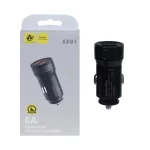 شارژر فندکی فست دو پورت Sasathree مدل SZ01 - مشکی - SMO