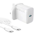 شارژر دیواری سه پین PD و فست تک پورت ANKER مدل B2347K21 20W به همراه کابل شارژ Type-C To Type-C - سفید (گارانتی 18 ماهه شرکتی) - تصویر 3