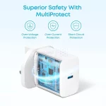 شارژر دیواری سه پین PD و فست تک پورت ANKER مدل B2347K21 20W به همراه کابل شارژ Type-C To Type-C - سفید (گارانتی 18 ماهه شرکتی) - تصویر 4