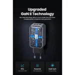 شارژر دیواری PD و فست سه پورت UGREEN مدل Nexode CD244-10335 65W - خاکستری (گارانتی 18 ماهه آسان پیشرو) - تصویر 6