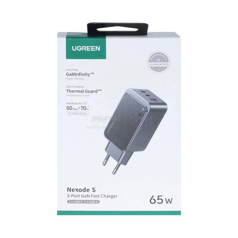 شارژر دیواری PD و فست سه پورت UGREEN مدل Nexode S X553-35042 65W -خاکستری (گارانتی 18 ماهه آسان پیشرو) - تصویر 16