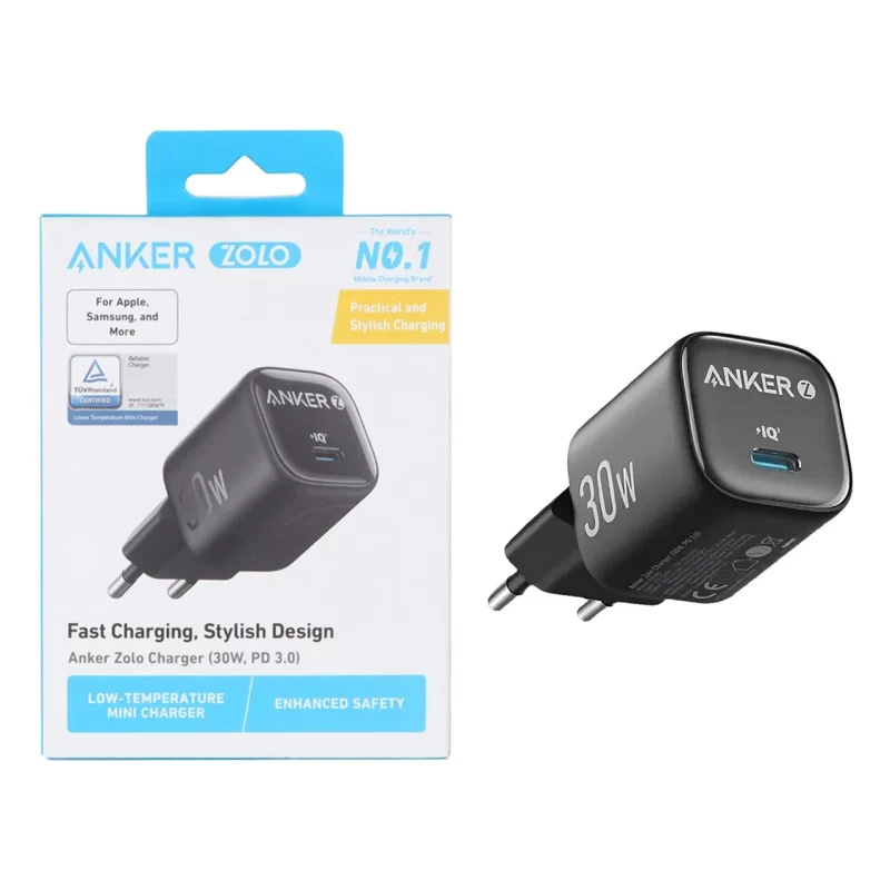 شارژر دیواری PD و فست تک پورت ANKER مدل A2698L11 با توان 30W و تکنولوژی IQ3 - مشکی - (گارانتی 18ماهه شرکتی) - تصویر 2