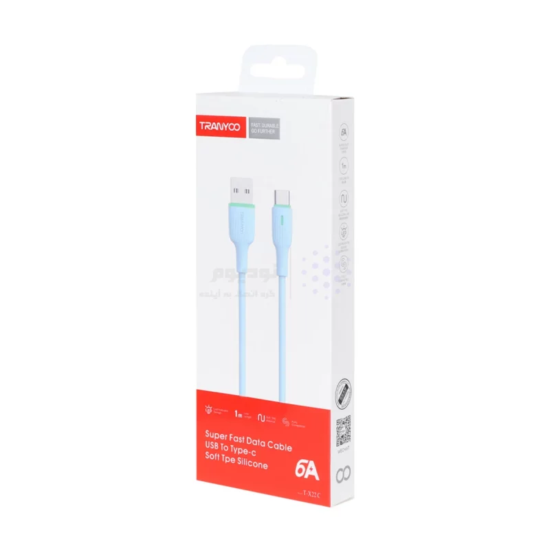 کابل شارژ فست Tranyoo Type-C مدل T-X22C - آبی - تصویر 4
