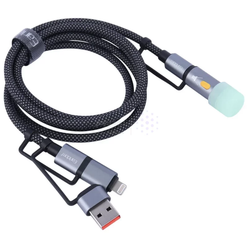 کابل شارژ چند کاره 1.2 متری PD و فست Earldom مدل EC-IC03 60W - مشکی - تصویر 6