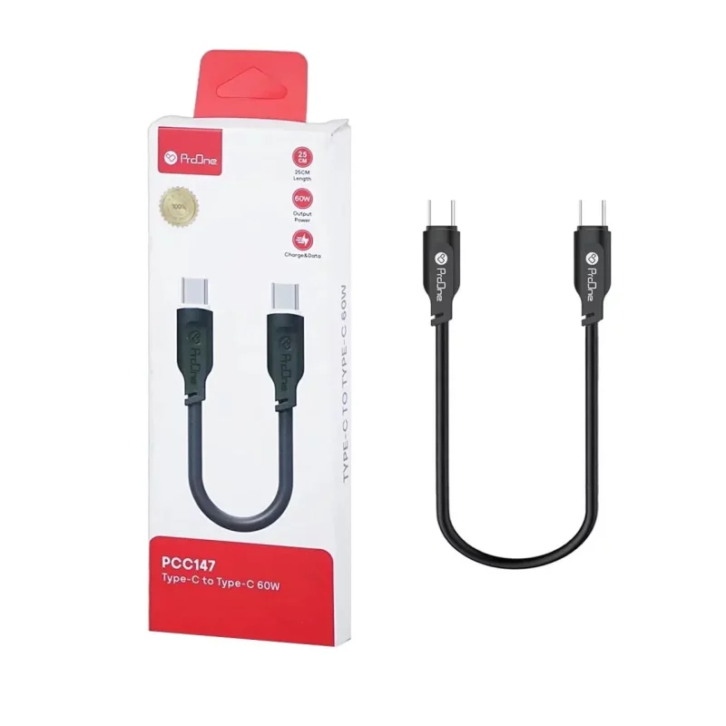 کابل شارژ فست و PD پاوربانک ProOne Type-C To Type-C مدل PCC147 60W - مشکی - تصویر 2